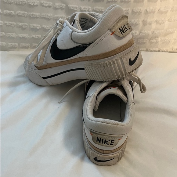 Nike White and Black Court Legacy Lift Sneakers - Picture 7 of 7